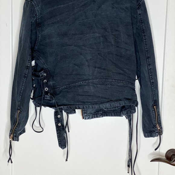 Free People Denim Motorcycle Jacket - XS/S - Picture 2 of 6
